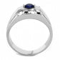 TK3463 - High polished (no plating) Stainless Steel Ring with Synthetic Synthetic Glass in Montana-2