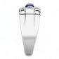 TK3463 - High polished (no plating) Stainless Steel Ring with Synthetic Synthetic Glass in Montana-3