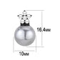 TK3482 - IP Black(Ion Plating) Stainless Steel Earrings with Synthetic Pearl in Light Gray-1