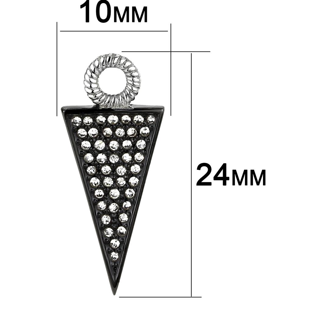 TK3485 - Two-Tone IP Black (Ion Plating) Stainless Steel Earrings with Top Grade Crystal  in Clear-1