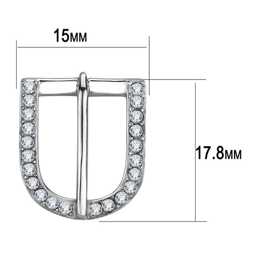 TK3489 - High polished (no plating) Stainless Steel Earrings with Top Grade Crystal  in Clear-1