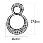 TK3493 - IP Black(Ion Plating) Stainless Steel Earrings with Top Grade Crystal  in Clear-1
