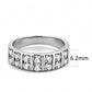 TK3504 - High polished (no plating) Stainless Steel Ring with AAA Grade CZ  in Clear-1