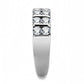 TK3504 - High polished (no plating) Stainless Steel Ring with AAA Grade CZ  in Clear-3
