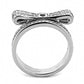 TK3506 - High polished (no plating) Stainless Steel Ring with Top Grade Crystal  in Clear-2