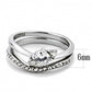 TK3507 - High polished (no plating) Stainless Steel Ring with AAA Grade CZ  in Clear-1