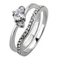 TK3507 - High polished (no plating) Stainless Steel Ring with AAA Grade CZ  in Clear-3