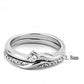 TK3508 - High polished (no plating) Stainless Steel Ring with AAA Grade CZ  in Clear-1