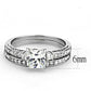TK3510 - High polished (no plating) Stainless Steel Ring with AAA Grade CZ  in Clear-1