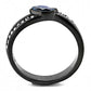 TK3511 - IP Light Black  (IP Gun) Stainless Steel Ring with AAA Grade CZ  in Sea Blue-2
