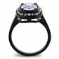 TK3512 - IP Black(Ion Plating) Stainless Steel Ring with AAA Grade CZ  in Amethyst-2