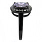 TK3512 - IP Black(Ion Plating) Stainless Steel Ring with AAA Grade CZ  in Amethyst-3