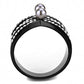TK3515 - IP Light Black  (IP Gun) Stainless Steel Ring with Synthetic Pearl in Gray-2