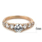 TK3516 - IP Rose Gold(Ion Plating) Stainless Steel Ring with AAA Grade CZ  in Clear-1
