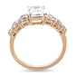 TK3517 - IP Rose Gold(Ion Plating) Stainless Steel Ring with AAA Grade CZ  in Clear-2
