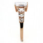 TK3517 - IP Rose Gold(Ion Plating) Stainless Steel Ring with AAA Grade CZ  in Clear-3