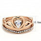 TK3518 - IP Rose Gold(Ion Plating) Stainless Steel Ring with AAA Grade CZ  in Clear-1
