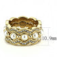 TK3520 - IP Gold(Ion Plating) Stainless Steel Ring with Synthetic Pearl in White-1