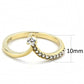 TK3524 - IP Gold(Ion Plating) Stainless Steel Ring with AAA Grade CZ  in Clear-1