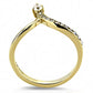 TK3524 - IP Gold(Ion Plating) Stainless Steel Ring with AAA Grade CZ  in Clear-2