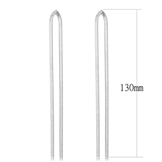 TK3530 - High polished (no plating) Stainless Steel Earrings with No Stone-1