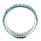 TK3535 - High polished (no plating) Stainless Steel Ring with Top Grade Crystal  in Sea Blue-2
