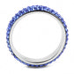 TK3539 - High polished (no plating) Stainless Steel Ring with Top Grade Crystal  in Sapphire-2