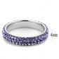 TK3540 - High polished (no plating) Stainless Steel Ring with Top Grade Crystal  in Tanzanite-1