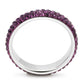 TK3541 - High polished (no plating) Stainless Steel Ring with Top Grade Crystal  in Amethyst-2