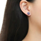 TK3551 - High polished (no plating) Stainless Steel Earrings with Top Grade Crystal  in Tanzanite-2