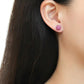 TK3553 - High polished (no plating) Stainless Steel Earrings with Top Grade Crystal  in Rose-2