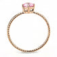 TK3558 - IP Rose Gold(Ion Plating) Stainless Steel Ring with AAA Grade CZ  in Rose-2