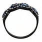TK3559 - IP Black(Ion Plating) Stainless Steel Ring with AAA Grade CZ  in Sea Blue-2