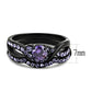 TK3560 - IP Black(Ion Plating) Stainless Steel Ring with AAA Grade CZ  in Amethyst-1