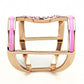 TK3561 - IP Rose Gold(Ion Plating) Stainless Steel Ring with Top Grade Crystal  in Light Rose-3