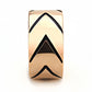 TK3563 - IP Rose Gold(Ion Plating) Stainless Steel Ring with Epoxy  in Jet-3