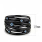 TK3564 - IP Black(Ion Plating) Stainless Steel Ring with Top Grade Crystal  in Sea Blue-1