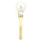 TK3567 - IP Gold(Ion Plating) Stainless Steel Ring with Synthetic Pearl in White-3