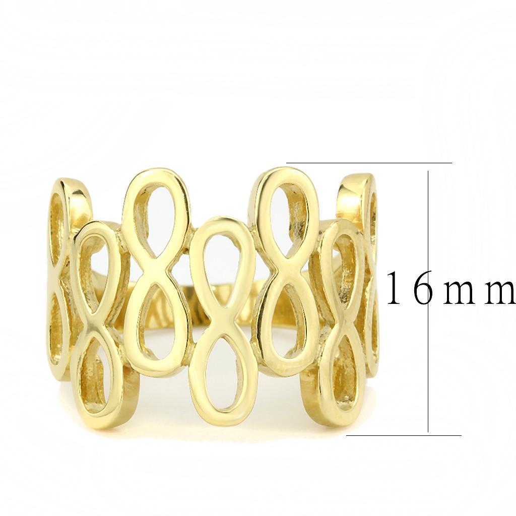 TK3569 - IP Gold(Ion Plating) Stainless Steel Ring with No Stone-1