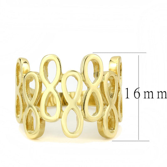 TK3569 - IP Gold(Ion Plating) Stainless Steel Ring with No Stone-1