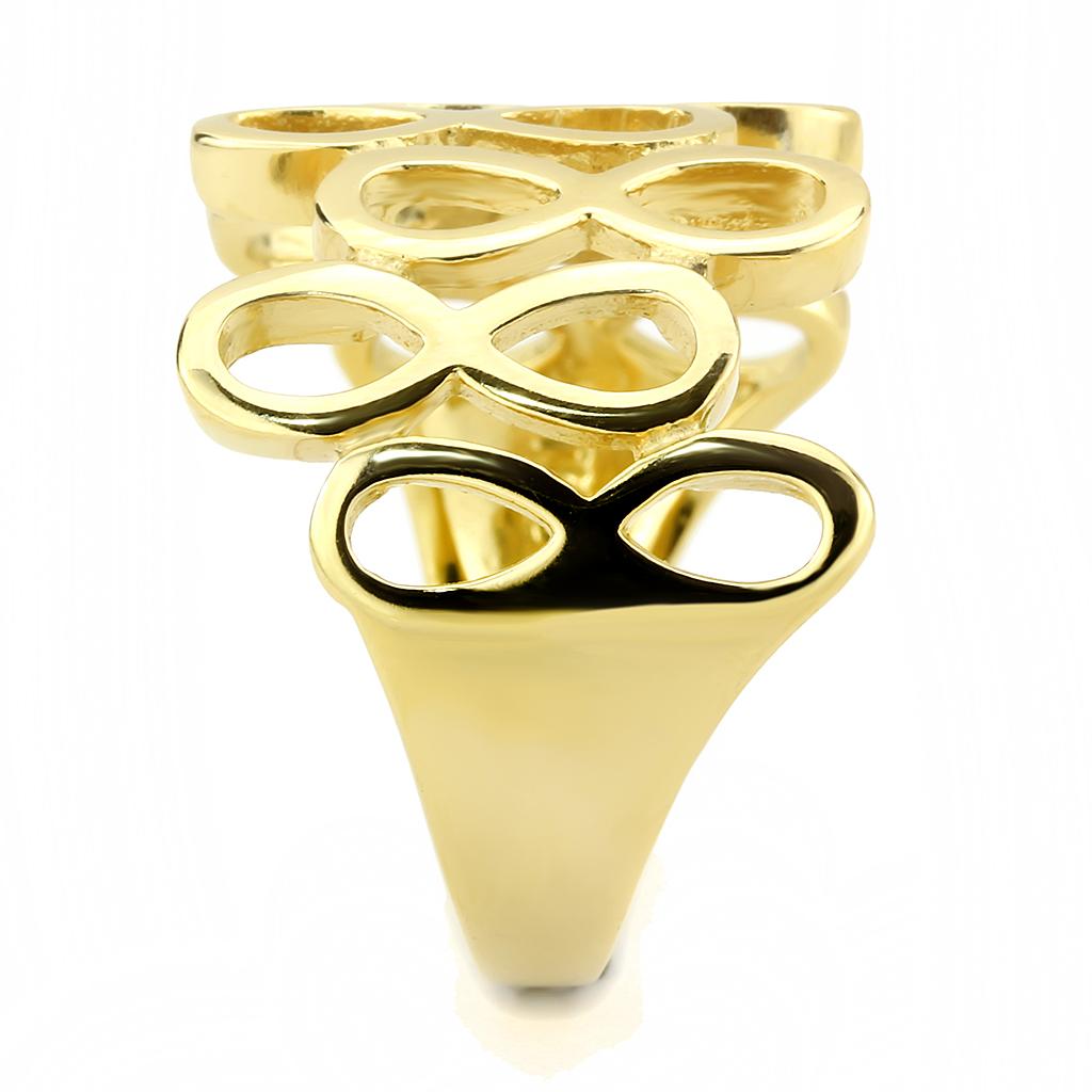 TK3569 - IP Gold(Ion Plating) Stainless Steel Ring with No Stone-3