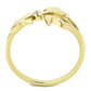 TK3573 - IP Gold(Ion Plating) Stainless Steel Ring with AAA Grade CZ  in Clear-2