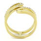 TK3574 - IP Gold(Ion Plating) Stainless Steel Ring with Top Grade Crystal  in Clear-2
