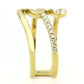 TK3574 - IP Gold(Ion Plating) Stainless Steel Ring with Top Grade Crystal  in Clear-3