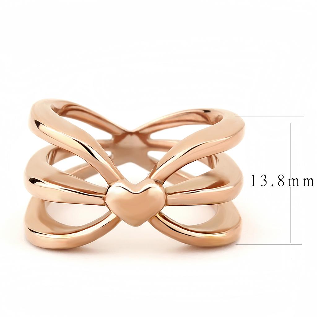 TK3575 - IP Rose Gold(Ion Plating) Stainless Steel Ring with No Stone-1