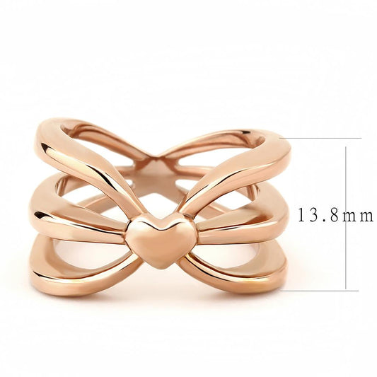TK3575 - IP Rose Gold(Ion Plating) Stainless Steel Ring with No Stone-1