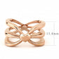 TK3575 - IP Rose Gold(Ion Plating) Stainless Steel Ring with No Stone-1