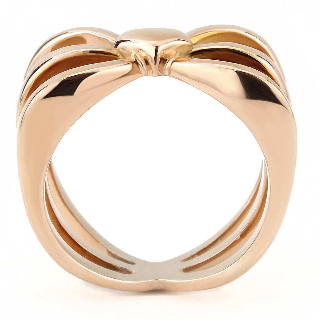 TK3575 - IP Rose Gold(Ion Plating) Stainless Steel Ring with No Stone-2