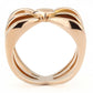 TK3575 - IP Rose Gold(Ion Plating) Stainless Steel Ring with No Stone-2
