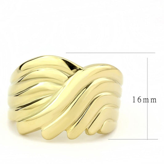 TK3576 - IP Gold(Ion Plating) Stainless Steel Ring with No Stone-1